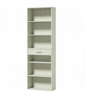HOMCOM Bookcase Narrow Tall Space-Saving Bookshelf Drawer Open Shelves 60 x 24 x 182 cm Light Green