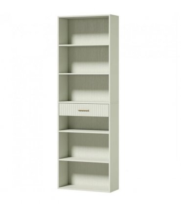 HOMCOM Bookcase Narrow Tall Space-Saving Bookshelf Drawer Open Shelves 60 x 24 x 182 cm Light Green