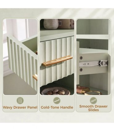 HOMCOM Bookcase Narrow Tall Space-Saving Bookshelf Drawer Open Shelves 60 x 24 x 182 cm Light Green