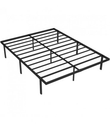 HOMCOM 5ft King Bed Frame with Underbed Storage, Metal Platform Bed Frame with Steel Slat Support, No Box Spring Needed