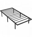 HOMCOM 3ft Single Bed Frame with Underbed Storage, Metal Platform Bed Frame with Steel Slat Support, No Box Spring Needed