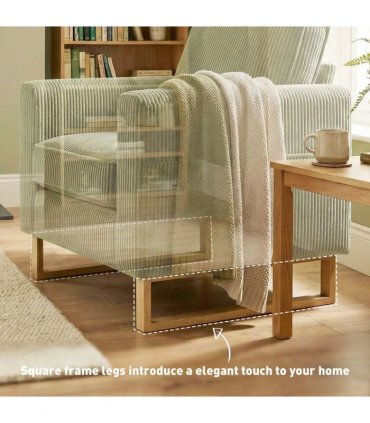HOMCOM Accent Chair with Spring, Modern Industrial Armchair with Metal Legs for Livingroom Dark Green
