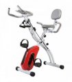 SPORTNOW 4-In-1 Folding Exercise Bike with Resistance Bands, Bluetooth App, 8-Level Magnetic Resistance, LCD Display, Orange