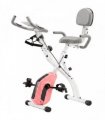 SPORTNOW 4-In-1 Folding Exercise Bike with Resistance Bands, Bluetooth App, 8-Level Magnetic Resistance, LCD Display, Pink