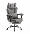 HOMCOM Executive Office Chair, Leathaire Big and Tall Office Chair 180 kg with Wide Seat, Reclining, Lumbar Support, Grey