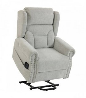 Riser Recliner Chair with Massage and Heat, Chenille Electric Power Lift Recliner Chair, Light Grey