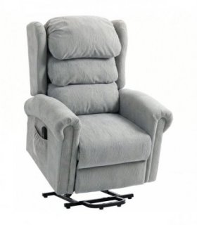 HOMCOM Velvet-Feel Electric Riser Recliner Chair - Grey