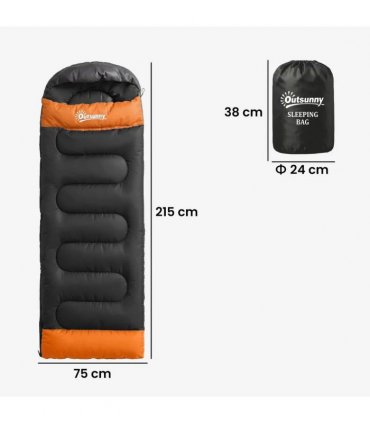 Outsunny Sleeping Bag for Adults, Lightweight & Compact Sleeping Bag, 3 Seasons, Grey
