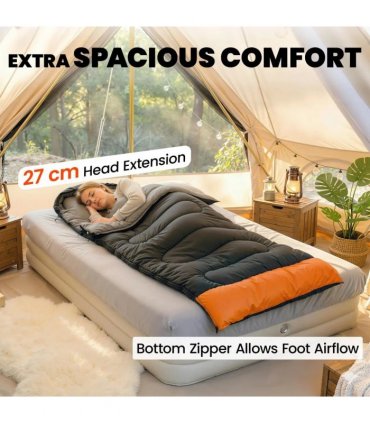 Outsunny Sleeping Bag for Adults, Lightweight & Compact Sleeping Bag, 3 Seasons, Grey