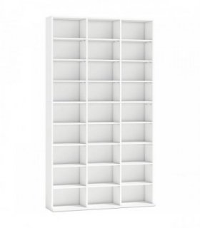 HOMCOM 835 CD/500 DVD Storage Unit, Blu-ray Media Storage Shelf with 27 Compartments and 21 Adjustable Shelves, White