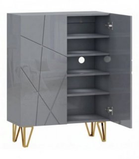 HOMCOM Narrow Shoe Storage Cabinet with Soft-Close Hinges and Adjustable Shelves for 15-20 Pairs of Shoes, Grey