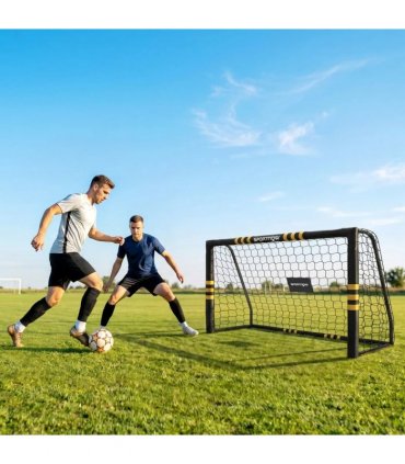 SPORTNOW Football Goal, 6 x 4ft Portable Football Net with EPE Foam Padding, PVC Tube Covers Ground Stakes and Metal Frame