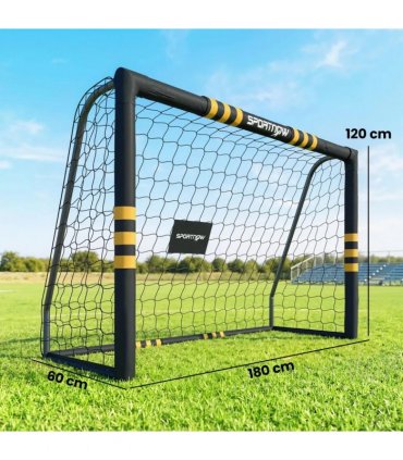 SPORTNOW Football Goal, 6 x 4ft Portable Football Net with EPE Foam Padding, PVC Tube Covers Ground Stakes and Metal Frame