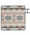 Outsunny Picnic Blanket, 200x200CM Large Beach Blanket Outdoor Picnic Mat with Integrated Strap for Camping, Mix-Colour