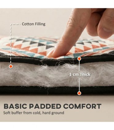 Outsunny Picnic Blanket, 200x200CM Large Beach Blanket Outdoor Picnic Mat with Integrated Strap for Camping, Mix-Colour