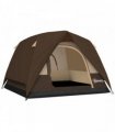 Outsunny Camping Tent, Easy Set Up 2-3 Man Tent with Sewn-in Groundsheet, 3000 mm Dome Tent w/ Mesh Windows, Brown