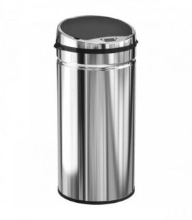 HOMCOM 42L Automatic Motion Sensor Rubbish Bin with Fingerprint Resistant, Stainless Steel, Silver Tone