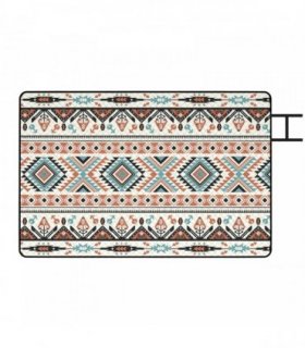 Outsunny Picnic Blanket, 300x200CM Large Beach Blanket Outdoor Picnic Mat with Integrated Strap for Camping, Mix-Colour