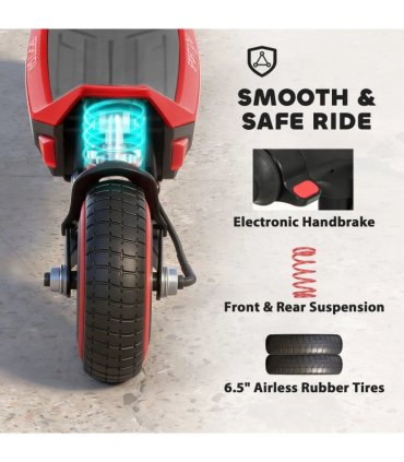 SPORTNOW Electric Scooter for Kids, Foldable E Scooter for Age Age 6 with LED Display, RGB lights, Up to 16km/h, Red