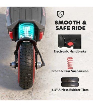SPORTNOW Electric Scooter for Kids, Foldable E Scooter for Age Age 6 with LED Display, RGB lights, Up to 16km/h, Black