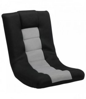 HOMCOM Floor Chair, Folding Floor Sofa with Adjustable Backrest, Wide Seat, Swivel Base, Black