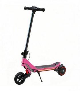 SPORTNOW Electric Scooter for Kids, Foldable E Scooter for Age Age 6 with LED Display, RGB lights, Up to 16km/h, Pink