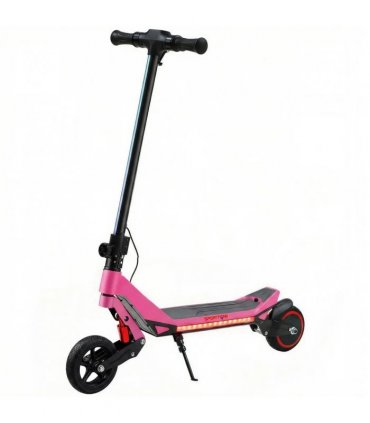 SPORTNOW Electric Scooter for Kids, Foldable E Scooter for Age Age 6 with LED Display, RGB lights, Up to 16km/h, Pink
