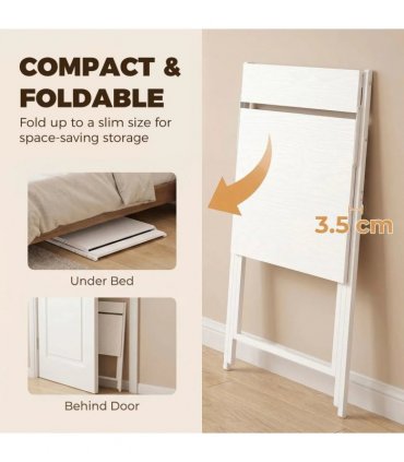 HOMCOM 70 cm Folding Computer Desk with Monitor Shelf - White