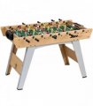 SPORTNOW 4ft Table Football, Foosball Game Table with 22 Players, 2 Balls and Manual Scorers for Family, Natural Wood Finish