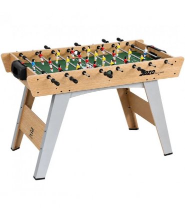 SPORTNOW 4ft Table Football, Foosball Game Table with 22 Players, 2 Balls and Manual Scorers for Family, Natural Wood Finish