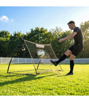SPORTNOW Football Rebounder Net, Portable Kickback Football Rebounder Net with Carry Bag and Ground Stakes