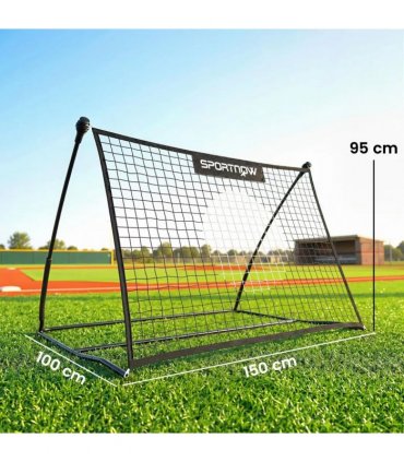 SPORTNOW Football Rebounder Net, Portable Kickback Football Rebounder Net with Carry Bag and Ground Stakes
