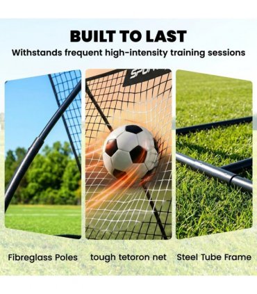 SPORTNOW Football Rebounder Net, Portable Kickback Football Rebounder Net with Carry Bag and Ground Stakes
