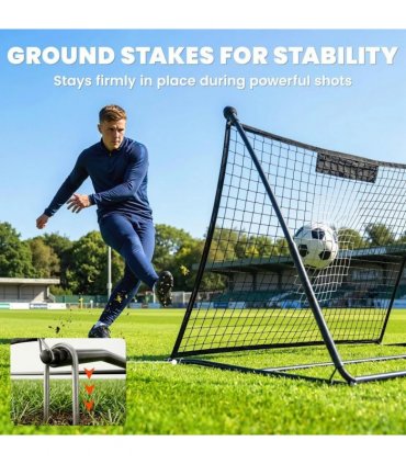 SPORTNOW Football Rebounder Net, Portable Kickback Football Rebounder Net with Carry Bag and Ground Stakes