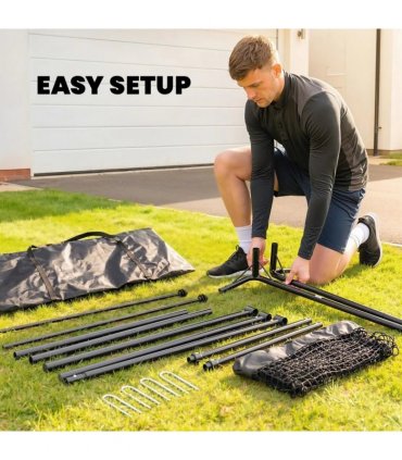 SPORTNOW Football Rebounder Net, Portable Kickback Football Rebounder Net with Carry Bag and Ground Stakes