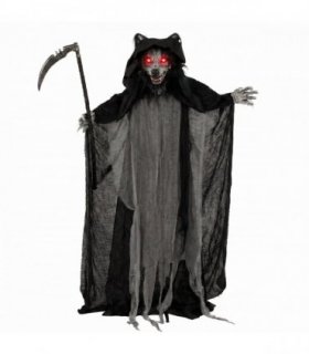 HOMCOM Halloween Standing Werewolf Animated Decoration with Light-Up Eyes, Sound and Touch Activated