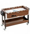 SPORTNOW 3 in 1 Multi Game Table, 3.4ft Reversible Air Hockey Pool Football Games Table with Lockable Wheels, Storage Shelf