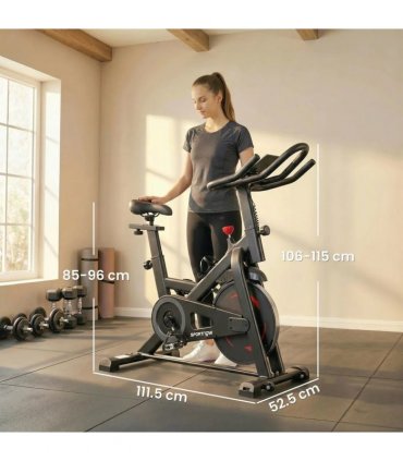 SPORTNOW Exercise Bike, Indoor Stationary Bike with Smart APP, 0-100% Magnetic Resistance, Adjustable Seat & Handlebars