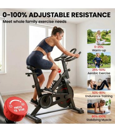 SPORTNOW Exercise Bike, Indoor Stationary Bike with Smart APP, 0-100% Magnetic Resistance, Adjustable Seat & Handlebars