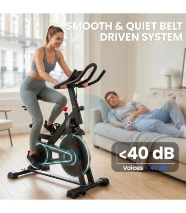 SPORTNOW Exercise Bike, Indoor Stationary Bike with Smart APP, 0-100% Magnetic Resistance, Adjustable Seat & Handlebars