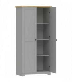HOMCOM Kitchen Cupboard, 172cm Freestanding Storage Cabinet with Doors and Shelves, Grey