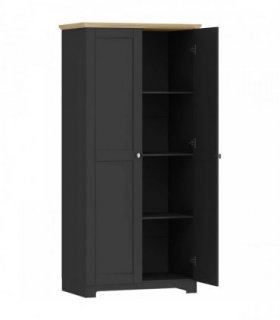 HOMCOM Kitchen Cupboard, 172cm Freestanding Storage Cabinet with Doors and Shelves, Black