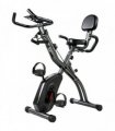 SPORTNOW 4-In-1 Folding Exercise Bike with Resistance Bands, Bluetooth App, 8-Level Magnetic Resistance, LCD Display, Black
