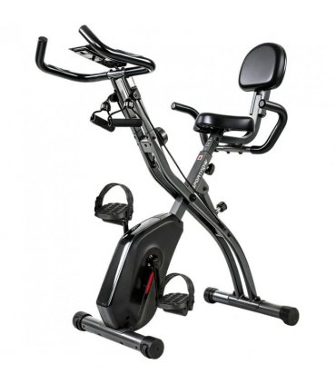 SPORTNOW 4-In-1 Folding Exercise Bike with Resistance Bands, Bluetooth App, 8-Level Magnetic Resistance, LCD Display, Black
