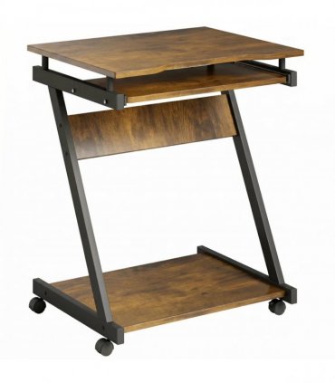HOMCOM Movable Computer Desk with 4 Moving Wheels and Keyboard Tray
