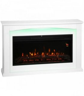 HOMCOM 2000W 5118 BTU Faux Flame Fireplace - White
