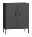HOMCOM Metal Storage Cabinet with Lock and Adjustable Shelves - Black