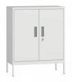 HOMCOM Metal Storage Cabinet with Lock and Adjustable Shelves - White