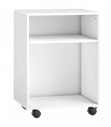 HOMCOM 2-Tier Printer Stand with Storage, Under Desk Printer Cart on Wheels, White