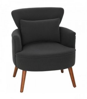 HOMCOM Corduroy Retro Accent Chair - Black